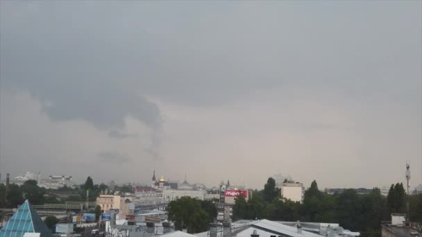 乌克兰敖德萨 2019年7月 雷雨期间城市上空的闪电 — 图库视频影像