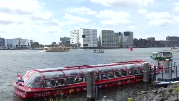 Amsterdam Paesi Bassi Olanda Maggio 2019 Piacevole Barca Sui Canali — Video Stock