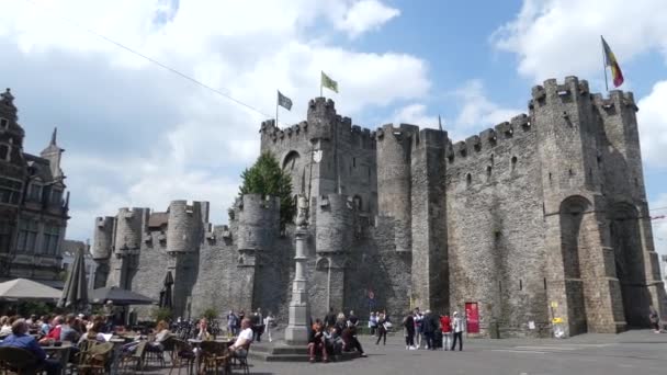 Gand Belgio Maggio 2019 Veduta Del Castello Dei Conti Delle — Video Stock