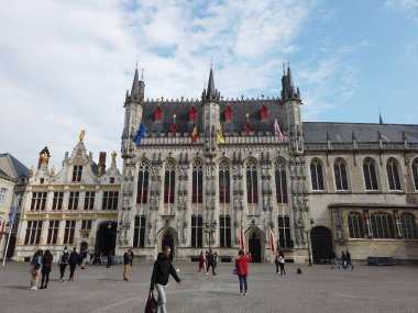 Bruges, Belçika - Mayıs 2019 Gruuthuse Sarayı manzarası. Şey...