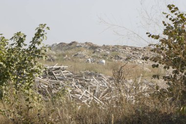 Kiev, Ukrayna, Avrupa - Eylül 2019: Çöplük