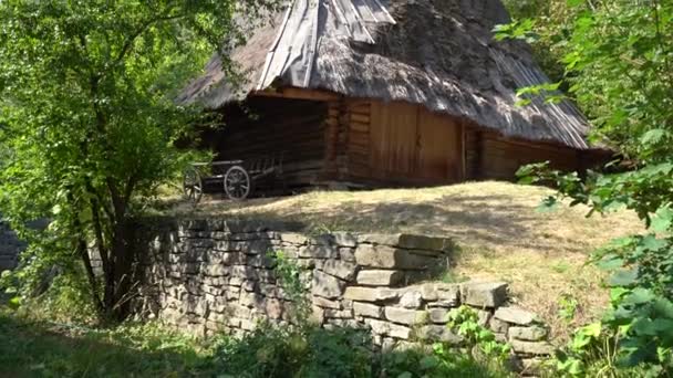 Kiev Ukraine Europe September 2019 Old Wooden House Thatched Roof — Stock Video