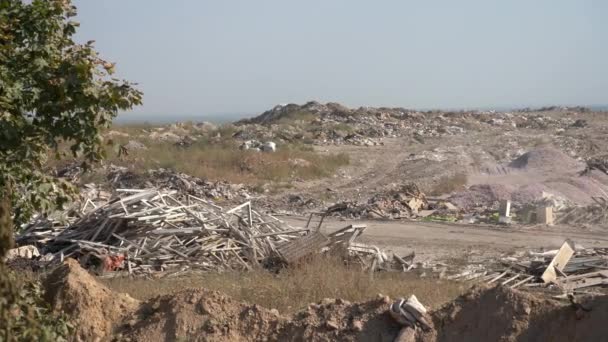 Kiev Ucrânia Europa Setembro 2019 Aterro Resíduos Construção Ecologia Poluição — Vídeo de Stock