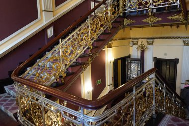 Bydgoszcz, Polonya - Eylül 2019: Bir lobinin içi 