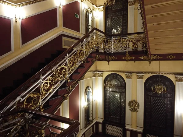 Bydgoszcz Polonya Eylül 2019 Antik Bir Otelin Lobisinin Içi Otel — Stok fotoğraf
