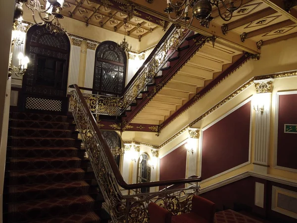 Bydgoszcz Poland September 2019 Interior Lobby Ancient Hotel Stairs Hotel — Stock Photo, Image