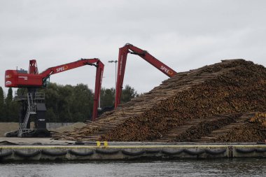 Gdansk, Polonya - Eylül 2019: Gdansk tersanesinin manzarası,