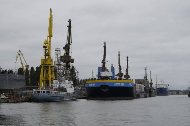 Gdansk, Polonya - Eylül 2019: Gdansk Tersanesi, sh