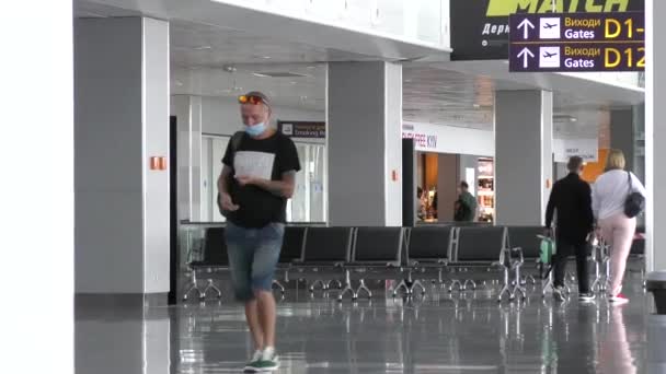 Europa Kiev Ucrânia Setembro 2020 Aeroporto Vazio Durante Pandemia Coronavírus — Vídeo de Stock