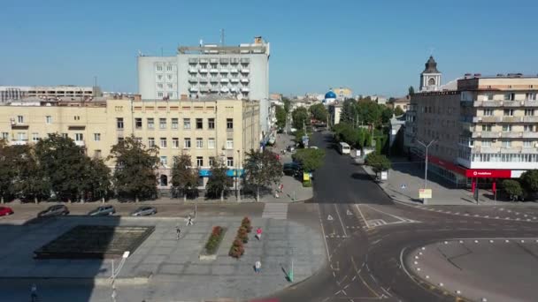 Αεροφωτογραφία της πόλης Zhytomyr. Άποψη της πόλης από ύψος. Θερινή πόλη της Zhytomyr — Αρχείο Βίντεο