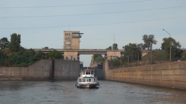 Vyshgorod Kiev Region Ukraine September 2020 Pleasure Motor Ship Passes — Stock Video