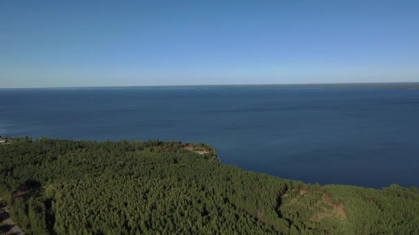 Widok Lotu Ptaka Las Jezioro Tle Lasu Zbiornik Kijowski Rzeka — Wideo stockowe