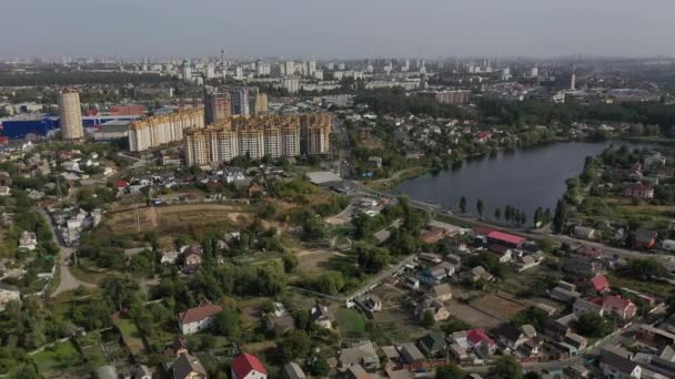 Sofiyevskaya Borshchagovka Kiev Region Ukraine September 2020 Aerial View Villages — 图库视频影像