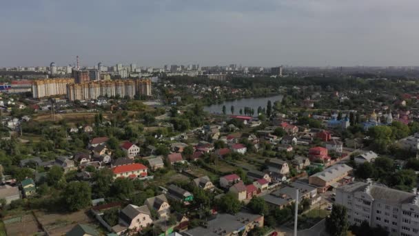Petropavlovskaya Borschagovka Região Kiev Ucrânia Setembro 2020 Vista Aérea Casas — Vídeo de Stock