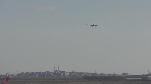 Istanbul Turecko Evropa Září 2020 Letiště Přiletí Osobní Letadlo Letadlo — Stock video