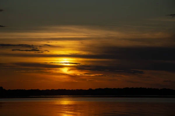 Beautiful Sunset Banks River Dnieper Ukraine Month July — Stock Photo, Image