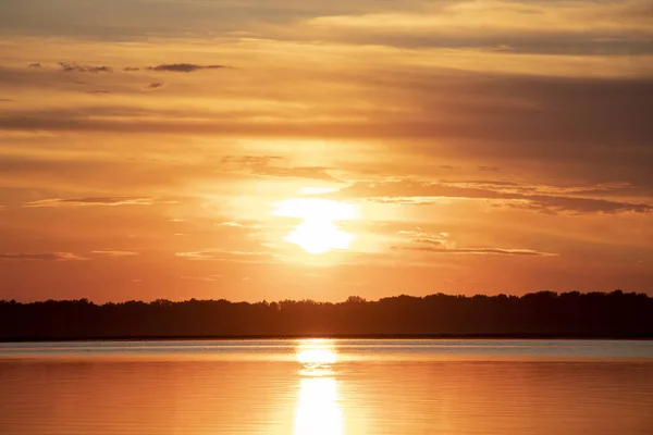 beautiful sunset on the banks of the river Dnieper in Ukraine in the month of July