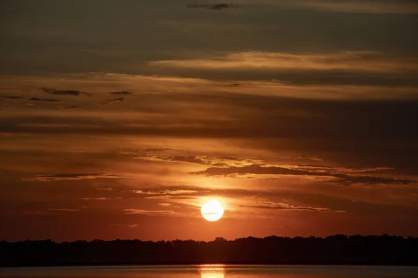 beautiful sunset on the banks of the river Dnieper in Ukraine in the month of July