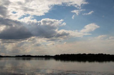 Ukrayna 'daki ormandaki Dinyeper Nehri