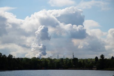 Ukrayna 'daki ormandaki Dinyeper Nehri