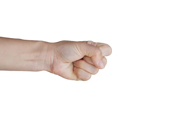 Junge Weibliche Hand Auf Weißem Hintergrund — Stockfoto