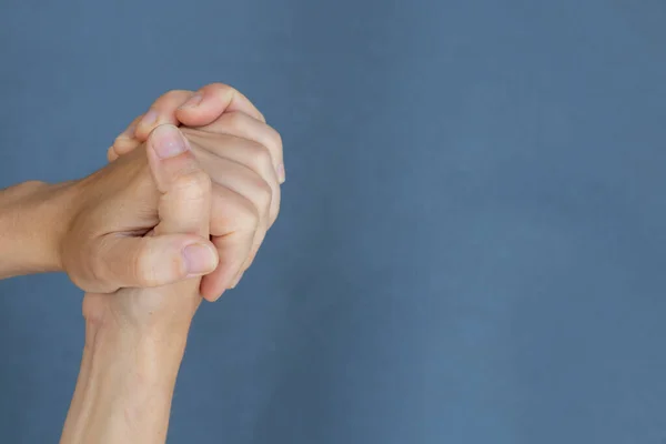 Young Female Hand Gray Background — Stock Fotó