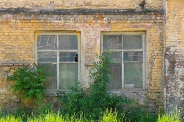 Ukrayna 'da eski bir konut binasının pencereleri