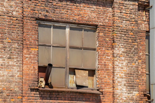 Fenêtres Ancien Bâtiment Résidentiel Ukraine Dans Ville — Photo
