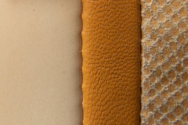 Trois Bandes Cousues Tissu Beige Comme Fond Différentes Nuances Gros — Photo