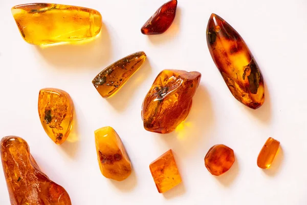 Amber Stones Isolated Background — Stock Photo, Image