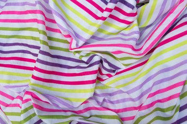 çok renkli çizgili kumaş arkaplan olarak buruşmuş