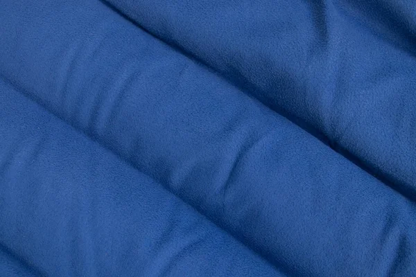 Hladká Tmavě Modrá Tkanina Umělých Materiálů Jako Tapety Zblízka — Stock fotografie