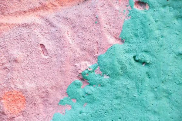 Mint Pink Concrete Wall Paint Background Close — стоковое фото