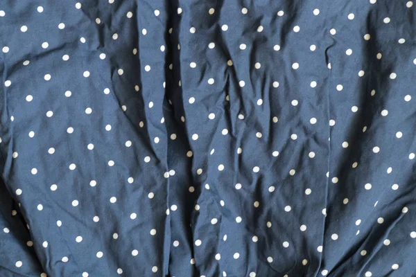 Bleu Foncé Ridée Tissu Pois Gros Plan Robe Tissu Pois — Photo