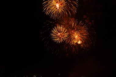 Ukrayna 'daki Dnipro şehrinde 12 Eylül 2020 gecesi havai fişekler atıldı.