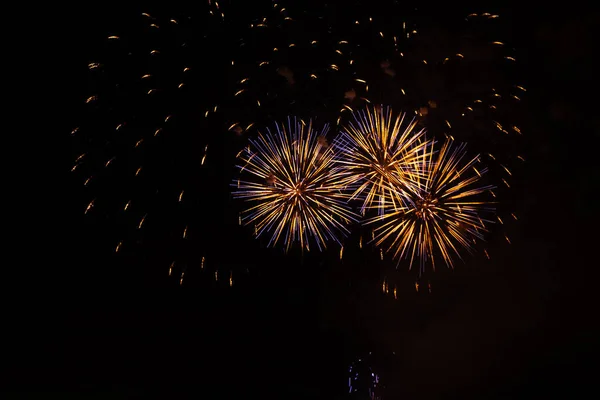 Vuurwerk Stad Dnipro Oekraïne Nachts Dag Van Stad September 2020 — Stockfoto