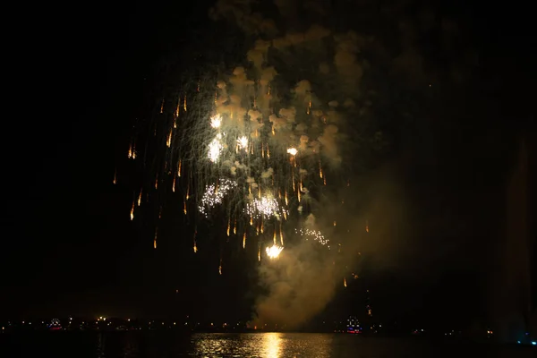 Fireworks City Dnipro Ukraine Night Day City September 2020 — Stock Photo, Image