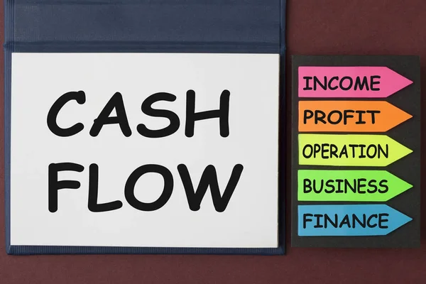 Cash Flow Написаний Блокноті Стрілках Концепція Бізнесу — стокове фото