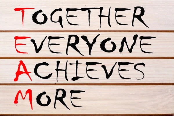 Team Together Everyone Achieves More Ditulis Dekorasi Dinding Kayu Konsep — Stok Foto