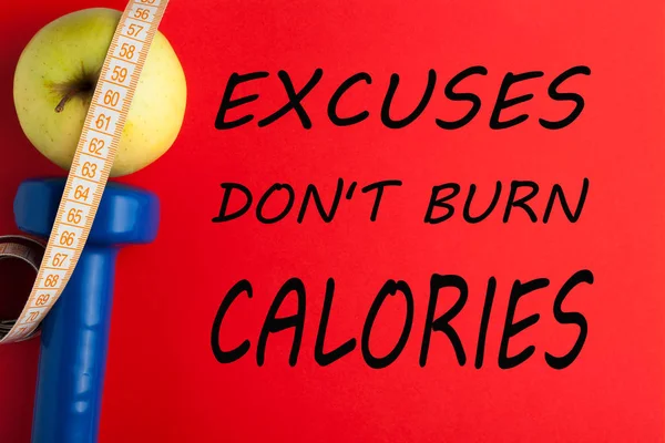 Wymówek Tekstu Nie Spalić Kalorie Cytat Motywacyjny Fitness Pojęcie Sportu — Zdjęcie stockowe