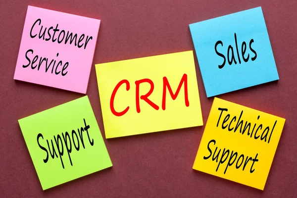 Diagrama Customer Relationship Management Crm Notas Cor Conceito Processo — Fotografia de Stock