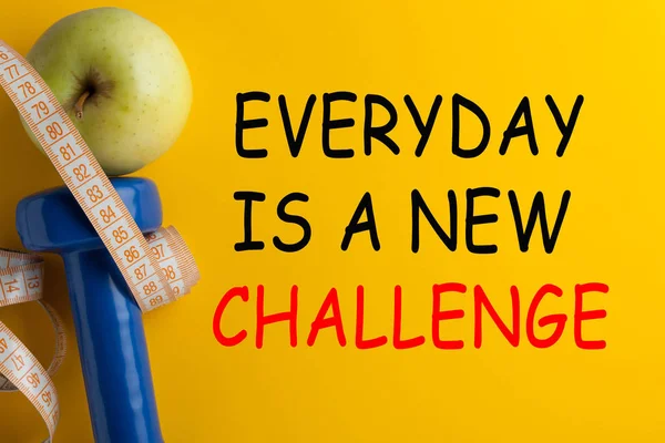 Minden Nap Kihívást Jelent Motivációs Fitness Idézet Koncepció Sport Táplálkozás — Stock Fotó