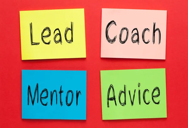 Coach Mentor Advies Geschreven Opmerking Leiden Bedrijfsconcept — Stockfoto