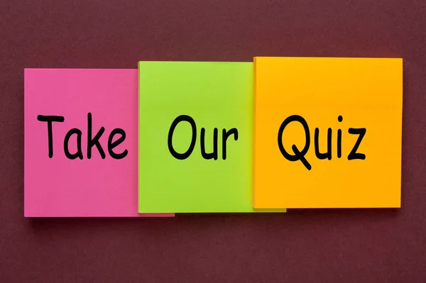 Tome Nossa Palavra Quiz Nota Colorida Frase Motivacional — Fotografia de Stock