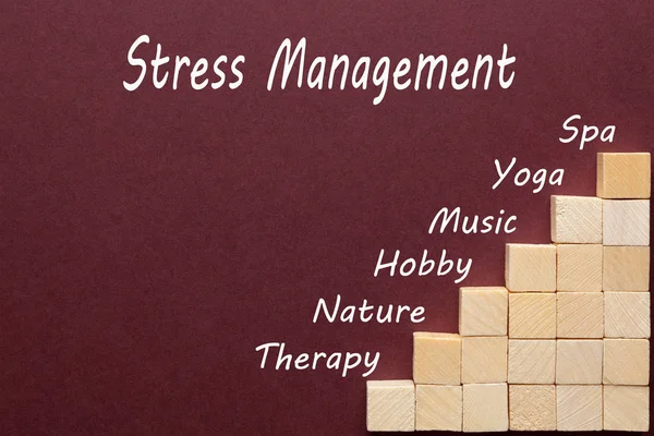 Stress Management Diagram Med Träklossar Form Trappa Affärsidé — Stockfoto