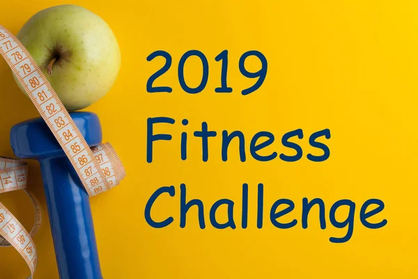 2019 Fitness Challenge. Motivational fitness quote. Concept sport, diet, fitness.