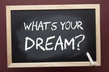 Ne yazı tahtası üzerinde beyaz mangası tarafından yazıldı Your Dream sorudur. İş kavramı.