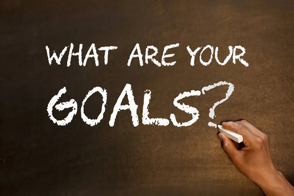 What Your Goals Question Handwriting Chalk Blackboard Business Concept — Stock Photo, Image