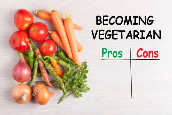 Jak se stát vegetariánskou koncepcí — Stock fotografie