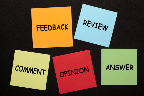 Feedback beoordeling commentaar advies antwoord — Stockfoto